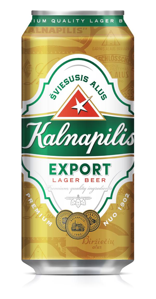 Prekės ženklas: ŠVIESUSIS ALUS Kalnapilis EXPORT LAGER BEER